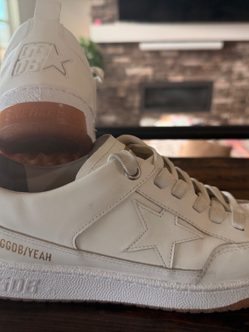 Golden Goose Yeah Sneakers White Leather Star Low Top Size 37 US 6.5 7 - Picture 7 of 9